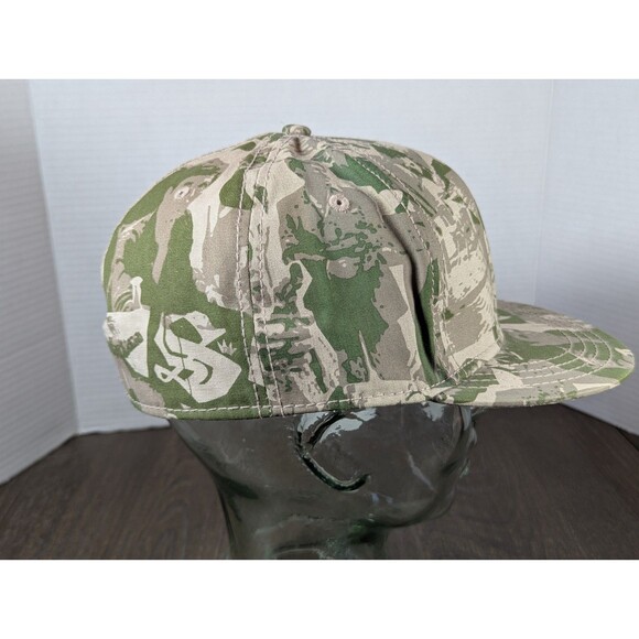 VTG SCARFACE Movie Scene Camo Print Fitted Cap Hat XL Green Tan Camouflage - Picture 8 of 15